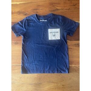 True Religion TShirt Little Boys Navy Blue  Size 6 Graphic Pocket 100% Cotton